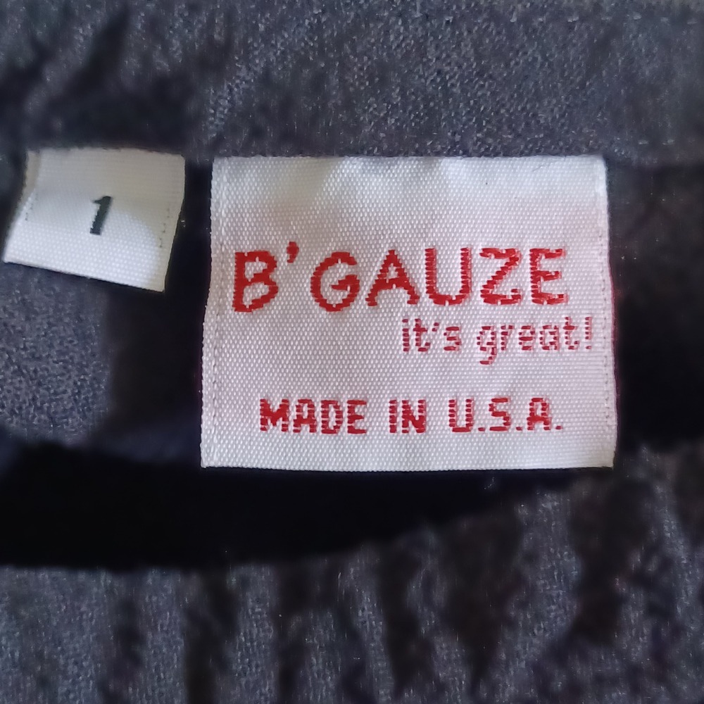 B'Gauze Black Cotton Crinkle Gauze Asymmetric Sharkbite Tunic Top One Size - Picture 6 of 7